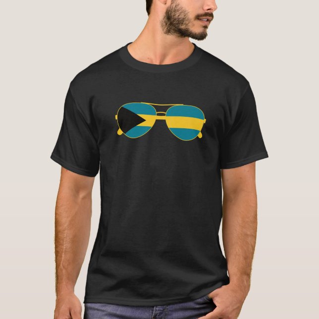 Bahamas Flag Sonnenbrille Bahamian Flag T-Shirt (Vorderseite)