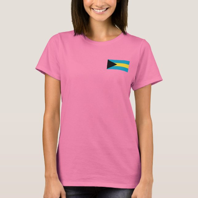 Bahamas Flag und Map dk T - Shirt (Vorderseite)