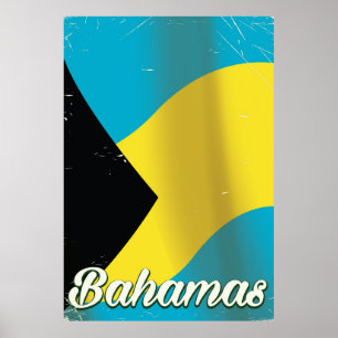 Bahamas Flag Vintage Reiseplakat Poster