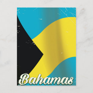 Bahamas Flag Vintage Reiseplakat Postkarte
