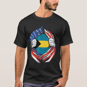Bahamas-Flagge Amerikaner Stolz Auf Mein Bahamisch T-Shirt
