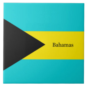 Bahamas-Flagge, beschriftet Fliese