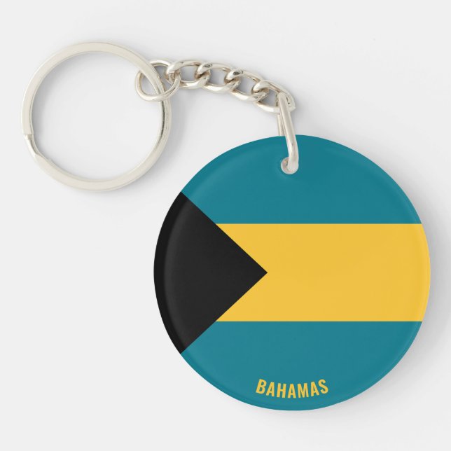 Bahamas Flagge Charming Patriotic Schlüsselanhänger (Vorderseite)