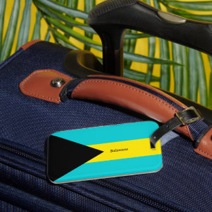 Bahamas-Flagge, gekennzeichnet Gepäckanhänger