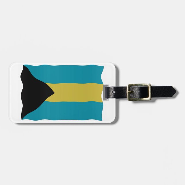 Bahamas-Flagge Gepäckanhänger (Vorderseite horizontal)