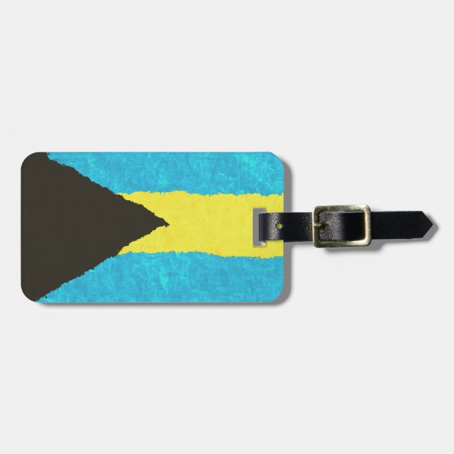 BAHAMAS-FLAGGE GEPÄCKANHÄNGER (Vorderseite horizontal)