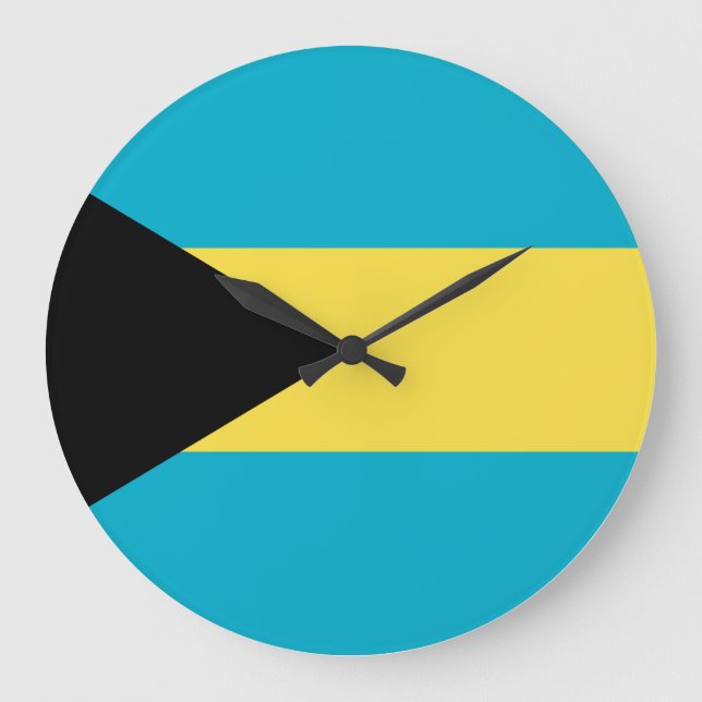 Bahamas-Flagge Große Wanduhr (Vorderseite)