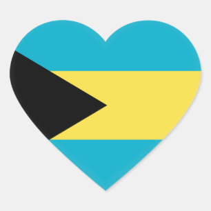 Bahamas-Flagge Herz-Aufkleber