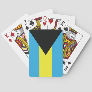 Bahamas-Flagge in Blau, Schwarz und Gelb Spielkarten