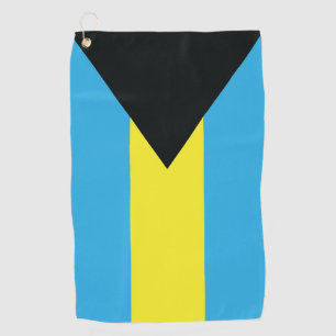 Bahamas-Flagge in Schwarz, Gold und Aquamarine Golfhandtuch