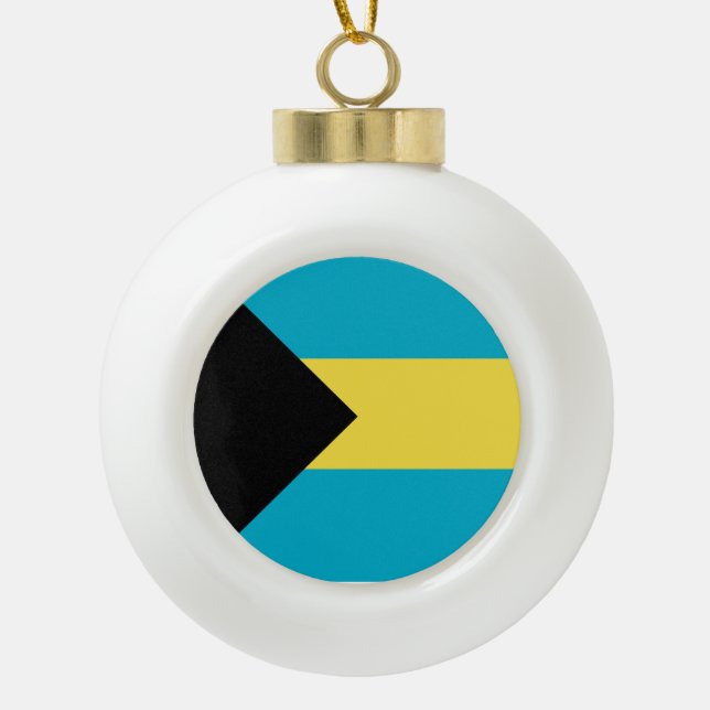Bahamas-Flagge Keramik Kugel-Ornament (Vorderseite)