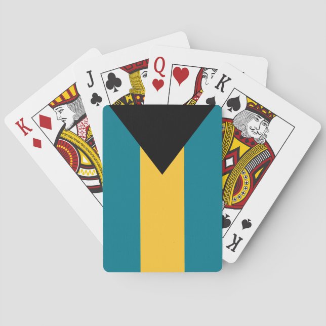 Bahamas Flagge Klassische Spielkarten (Rückseite)