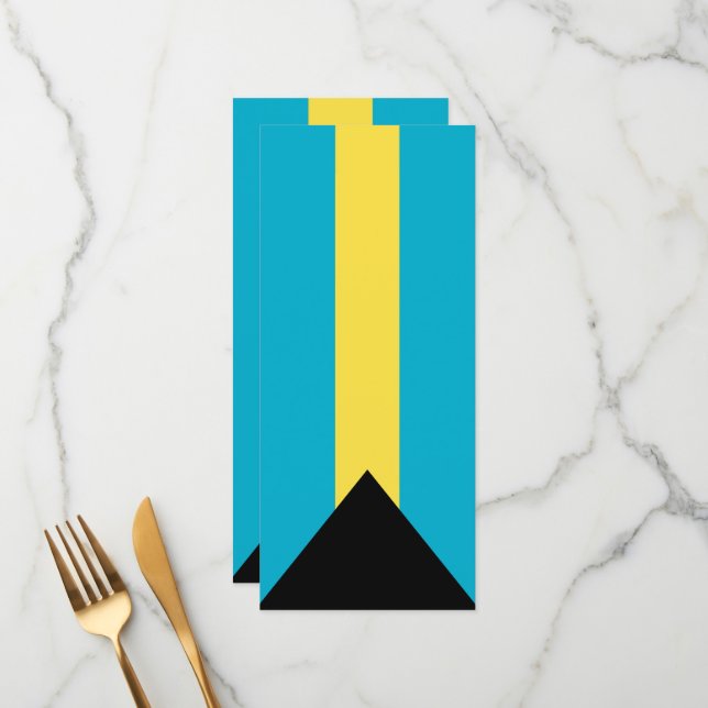 Bahamas-Flagge Menükarte (Vorderseite/Rückseite Beispiel)