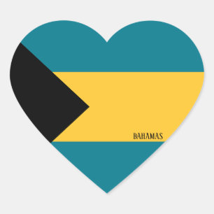 Bahamas-Flagge Patriotisch Herz-Aufkleber