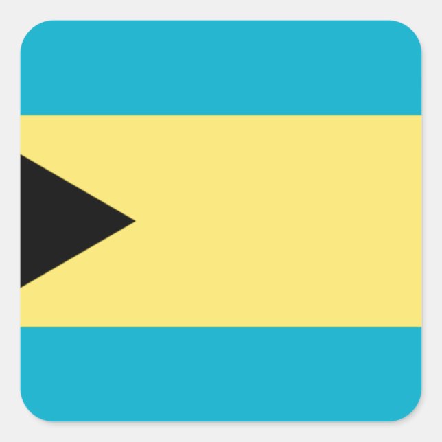 Bahamas-Flagge Quadratischer Aufkleber (Vorderseite)