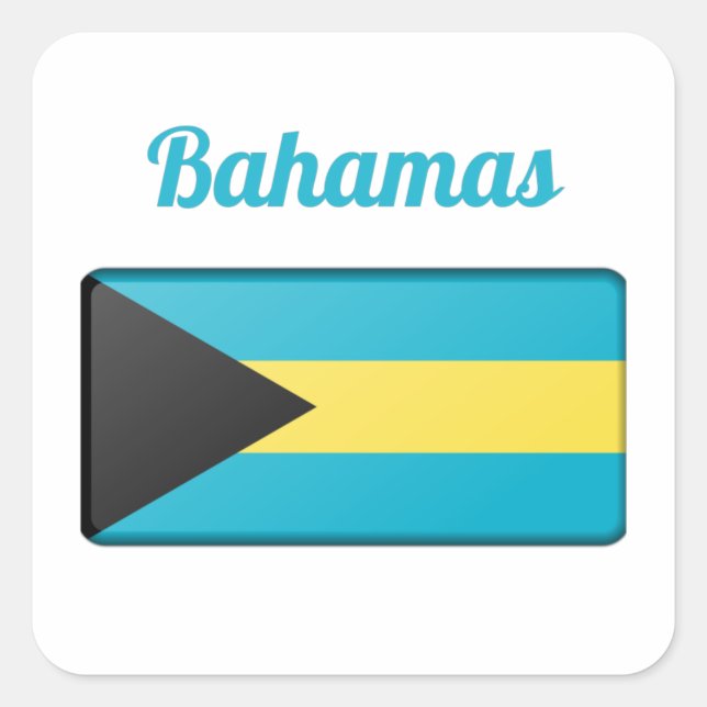 Bahamas-Flagge Quadratischer Aufkleber (Vorderseite)