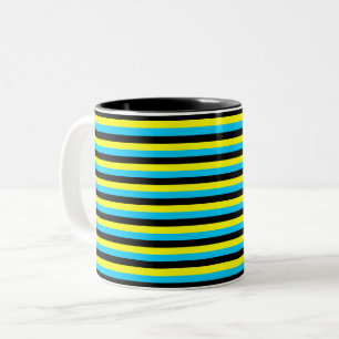bahamas flagge streifen land muster blau gelb b zweifarbige tasse