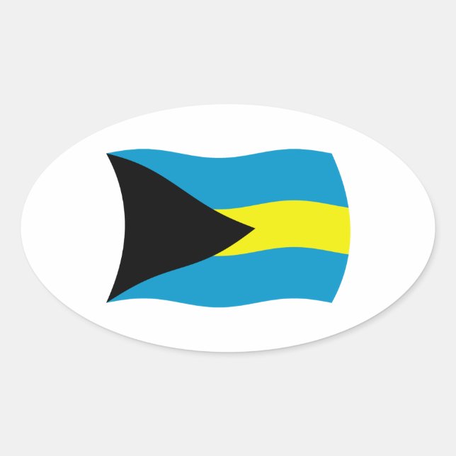 Bahamas-Flaggen-Aufkleber Ovaler Aufkleber (Vorderseite)