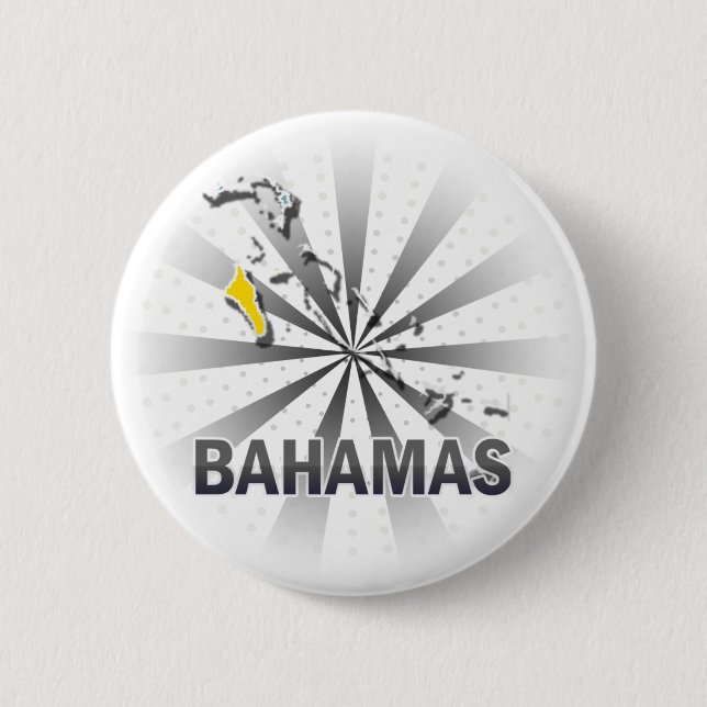 Bahamas-Flaggen-Karte 2,0 Button (Vorderseite)