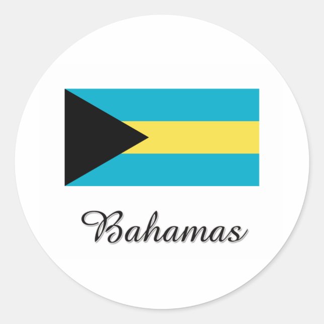 Bahamas-Flaggendesign Runder Aufkleber (Vorderseite)