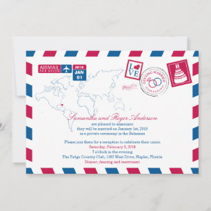 Bahamas Flugpost Hochzeitsempfang Einladung