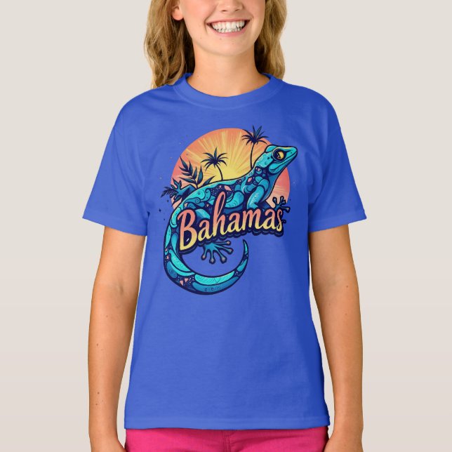 Bahamas Gecko Caribbean T-Shirt (Vorderseite)
