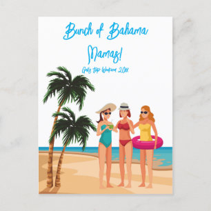 Bahamas Girls Trip Junggeselinnen-Abschied Urlaub Einladungspostkarte
