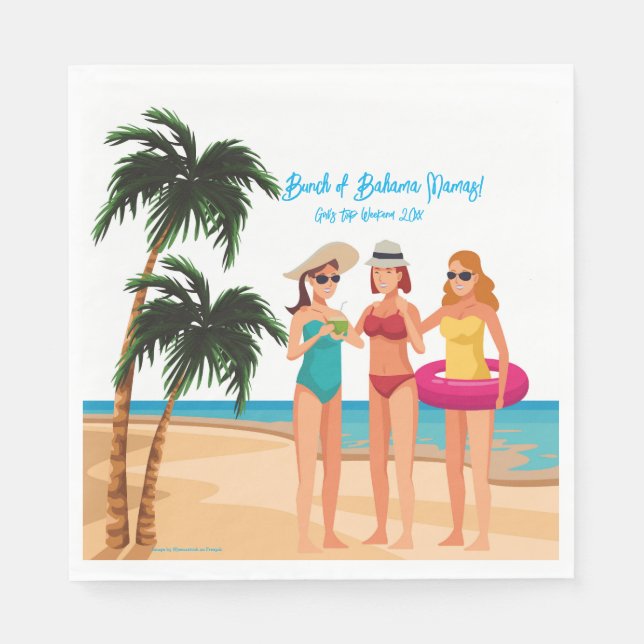 Bahamas Girls Trip Junggeselinnen-Abschied Urlaub Serviette (Vorderseite)