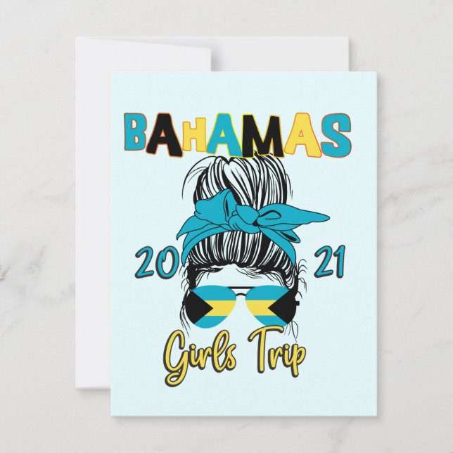 Bahamas Girls Trip Vacation Matching 2021 Dankeskarte (Vorderseite)