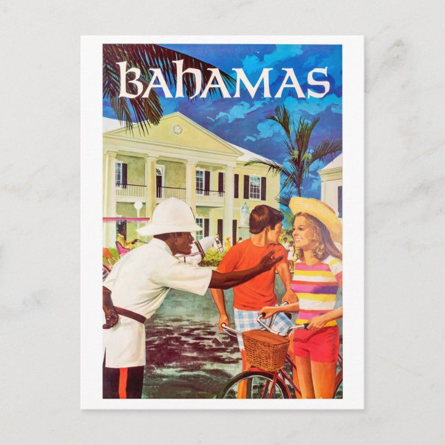 Bahamas, höflicher Polizist, der auf dem Weg zum P Postkarte (Vorderseite)