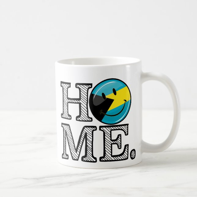 Bahamas ist Zuhause-lächelnder Flaggen-Haus-Wärmer Kaffeetasse (Rechts)