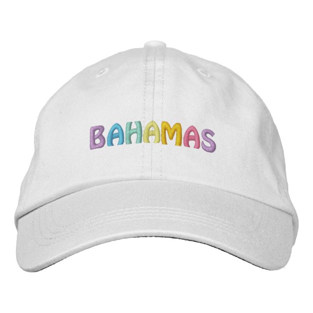 BAHAMAS-Kappe (verstellbarer Sitz) Bestickte Kappe (Vorderseite)