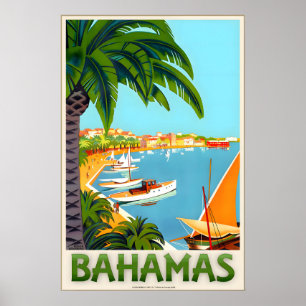 Bahamas Karibik Tropisch Reiseplakat Roger Poster