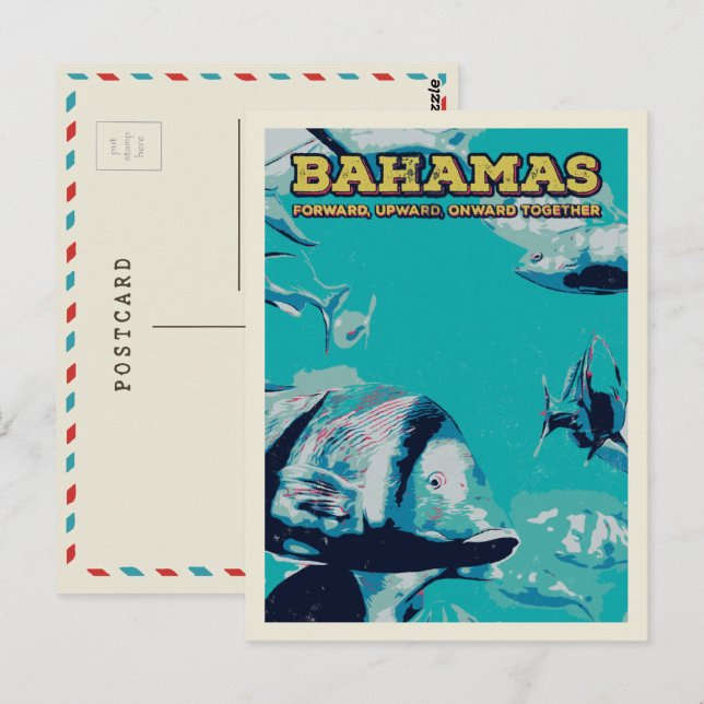 Bahamas Karibik, Wunder der Unterwasserwelt Postkarte (Vorne/Hinten)