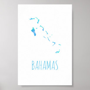 Bahamas Karte Poster