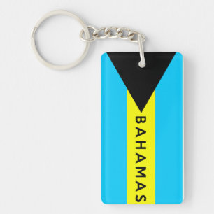 Bahamas-Landesflaggesymbol-Namentext Schlüsselanhänger