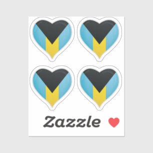 Bahamas Liebesflagge Stolz Herz Aufkleber