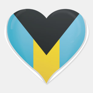 Bahamas love flag orgueil autocollant coeur