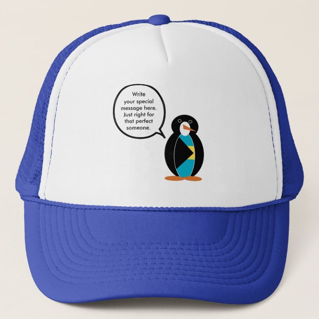 Bahamas mit Frau Penguin Truckerkappe (Vorderseite)
