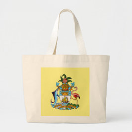 Bahamas mit Wappen (Karibisches Paradies) Jumbo Stoffbeutel
