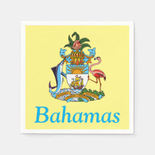 Bahamas mit Wappen (Karibisches Paradies) Serviette