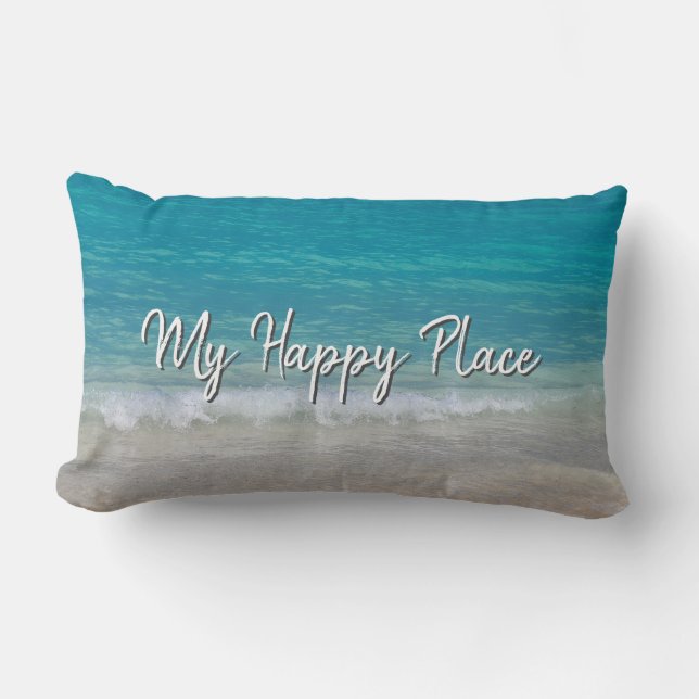 Bahamas Ocean Beach mit türkisblauem Wasser Lendenkissen (Vorderseite)