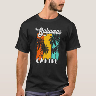 Bahamas Palm Trees Beach Caribe Retro Ferien Fam T-Shirt