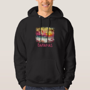 Bahamas Palmenstrand Urlaub Sommer und Surfen Hoodie