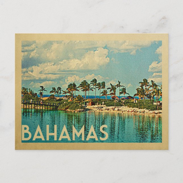 Bahamas Postcard Vintage Travel Postkarte (Vorderseite)
