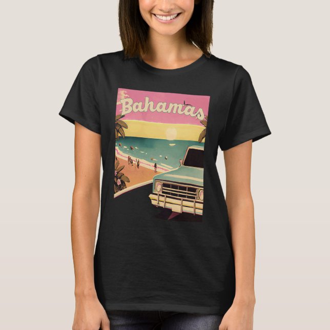 Bahamas Retro Beach Vacation Graphics Bahamas Surf T-Shirt (Vorderseite)
