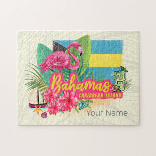 Bahamas Retro Karibikinsel Flamingo Vintage