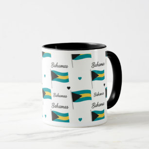Bahamas Roots Pattern Tasse Karibische Flagge