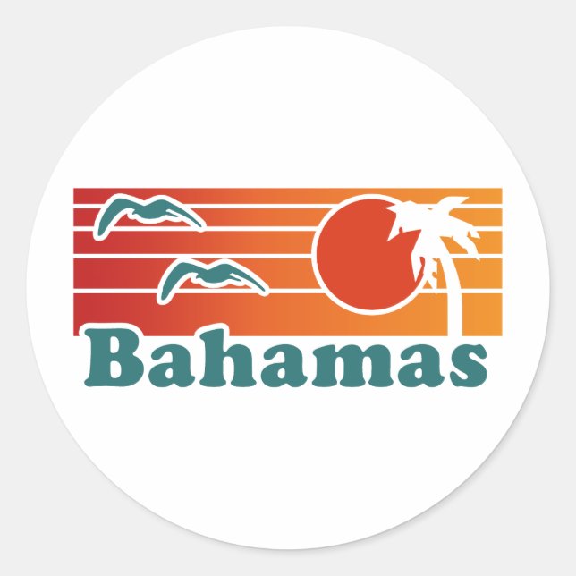 Bahamas Runder Aufkleber (Vorderseite)