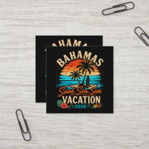 Bahamas Sand Meer Sonn Urlaub 2026 Quadratische Visitenkarte